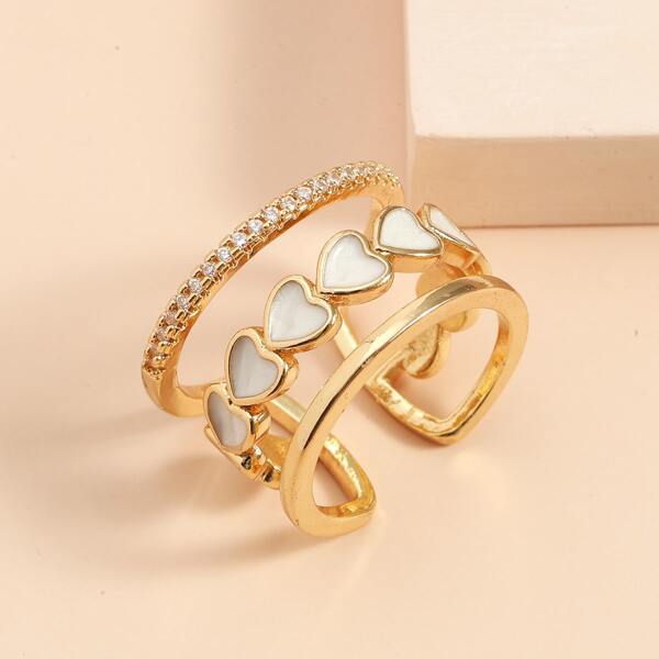

Zircon Decor Cuff Decor Ring, Multicolor
