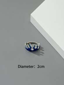 時尚流行男士火焰裝飾戒指合金，適合度假和時尚外觀 - 藍色 - 查看 3