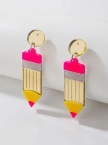 鉛筆裝飾耳墜 - 彩色 - 查看 1