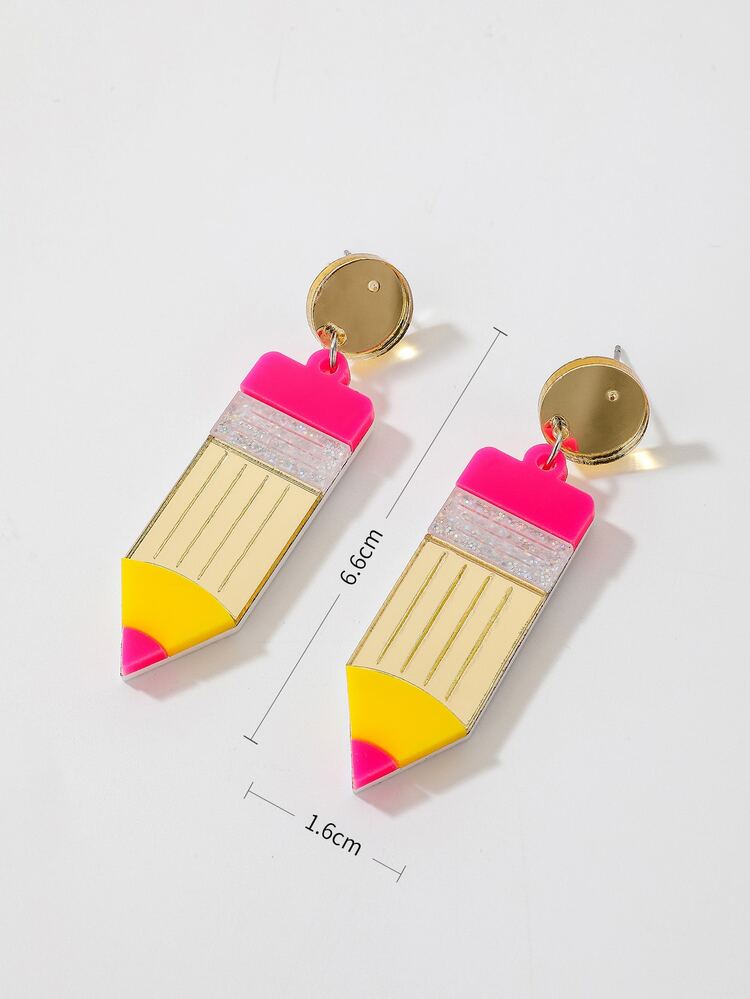 鉛筆裝飾耳墜 - 彩色 - 查看 2