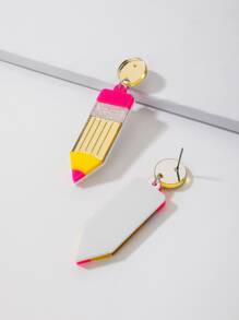 鉛筆裝飾耳墜 - 彩色 - 查看 3