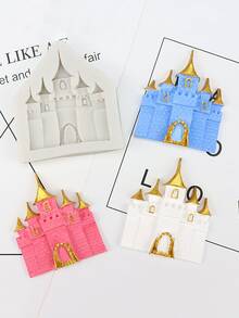 Khuôn sô cô la silicon hình lâu đài 1pc - Màu Xám nhạt - Xem 2