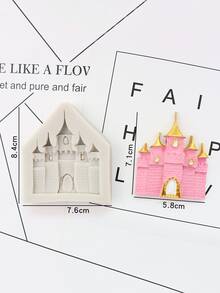 Khuôn sô cô la silicon hình lâu đài 1pc - Màu Xám nhạt - Xem 4