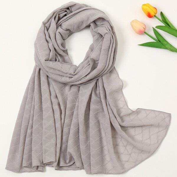 

1pc Solid Scarf, Light grey