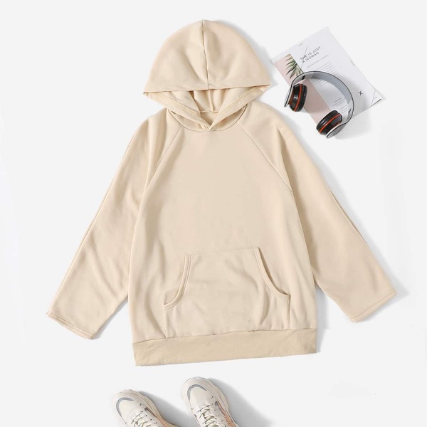 

Plus Kangaroo Pocket Hoodie, Beige