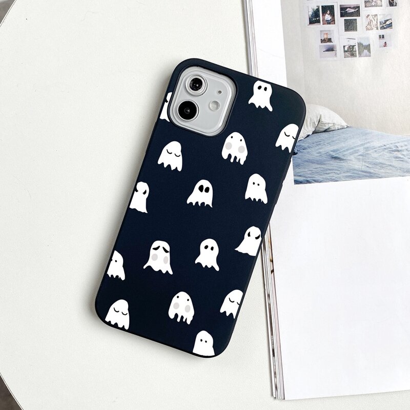 

Ghost Pattern Phone Case, Black and white
