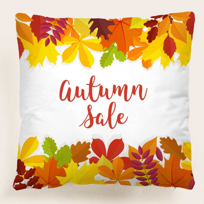 

Leaf Print Cushion Cover Without Filler, Multicolor