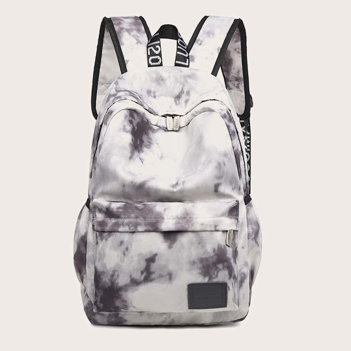 

Guys Tie Dye Large Capacity Backpack, Grey