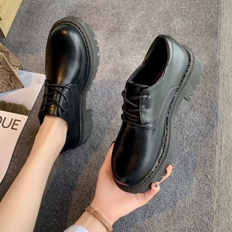 

Lace Up Front Oxford Pumps, Black