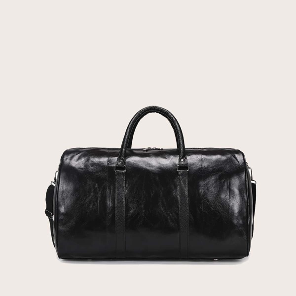 

Men Minimalist Large Capacity Top Handle Bag, Black