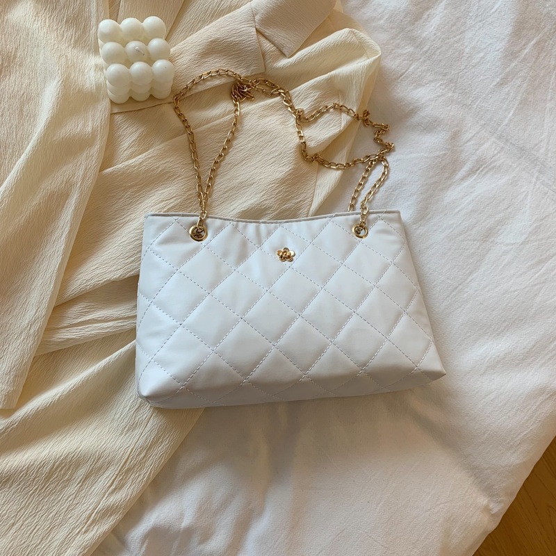 

Quilted Tote Bag, White