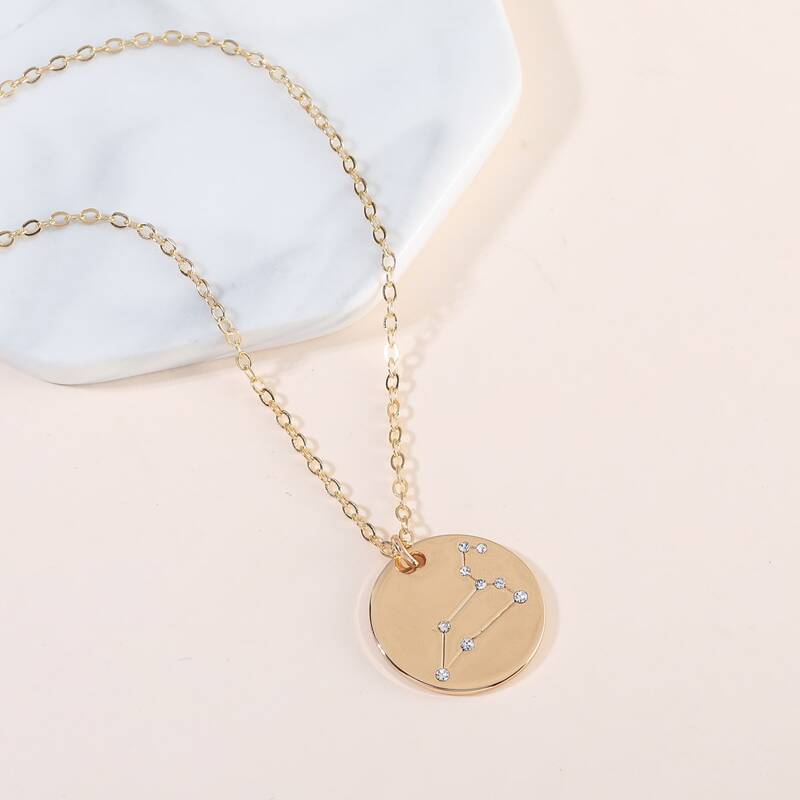 

Rhinestone Decor Chain Necklace, Gold