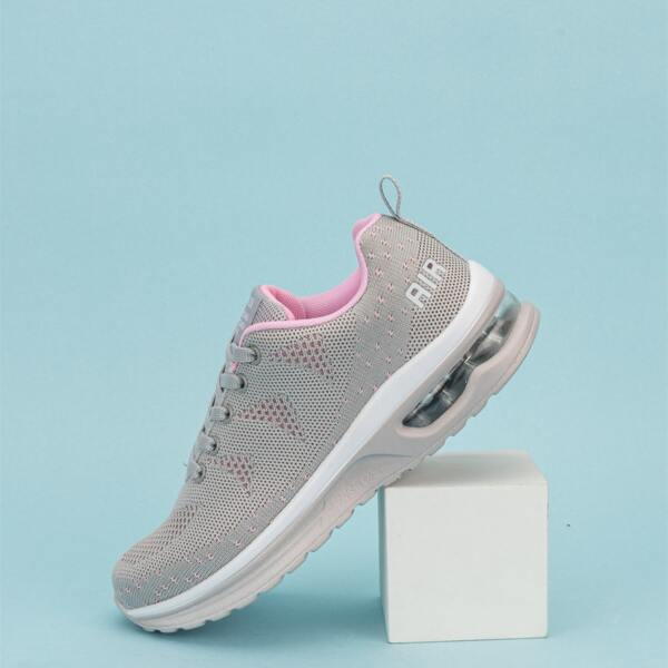 

Minimalist Lace-up Front Knit Sneakers, Grey