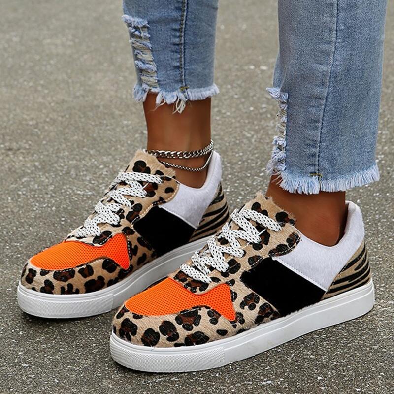 

Leopard Graphic Sneakers, Orange