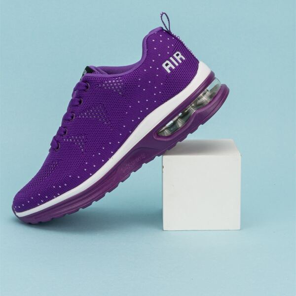 

Minimalist Lace-up Front Knit Sneakers, Purple