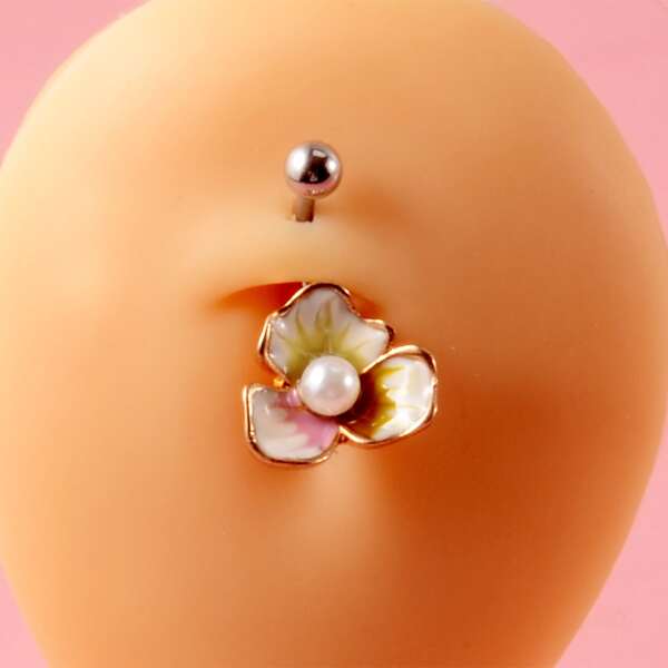 

Flower Decor Navel Belly Ring, Multicolor