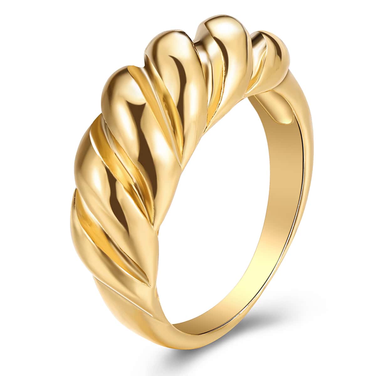 

Metal Textured Ring, Gold