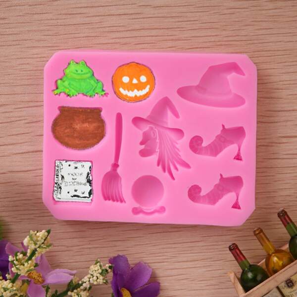 

1pc Halloween Pattern Mold, Pink