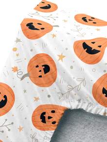 Halloween Pumpkin Print Fitted Sheet - Multicolor - View 3