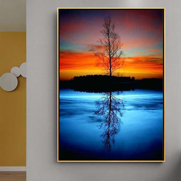 

Scenery Print DIY Diamond Unframed Painting, Multicolor