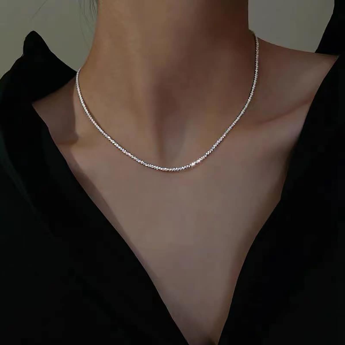 

Minimalist Chain Necklace, Silver