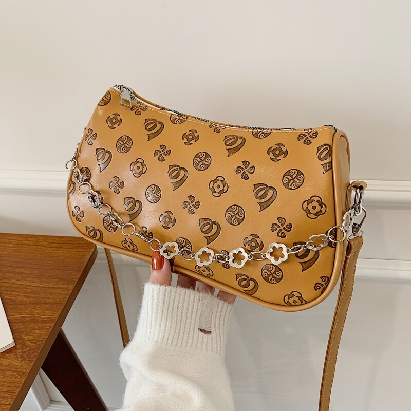 

Embossed Shoulder Bag, Brown