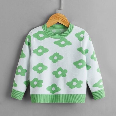 Toddler Girls Floral Pattern Jumper