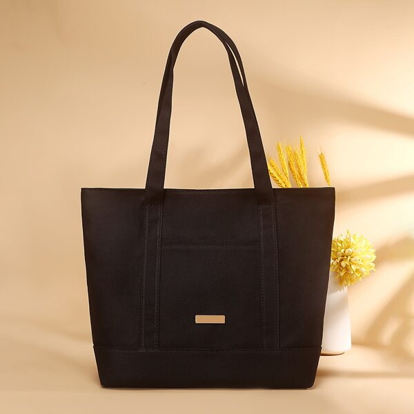 

Minimalist Multi-compartment Shopper Bag, Black