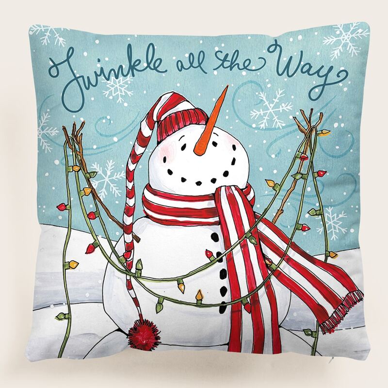 

Christmas Snowman Print Cushion Cover Without Filler, Multicolor