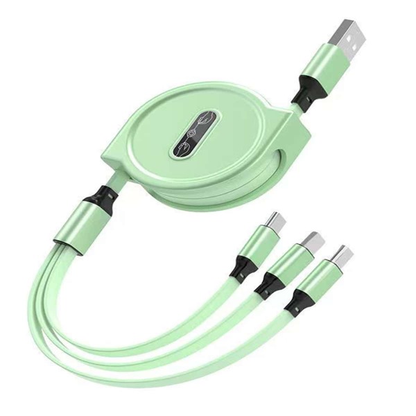 

1M 3 In 1 Phone Data Cable, Green