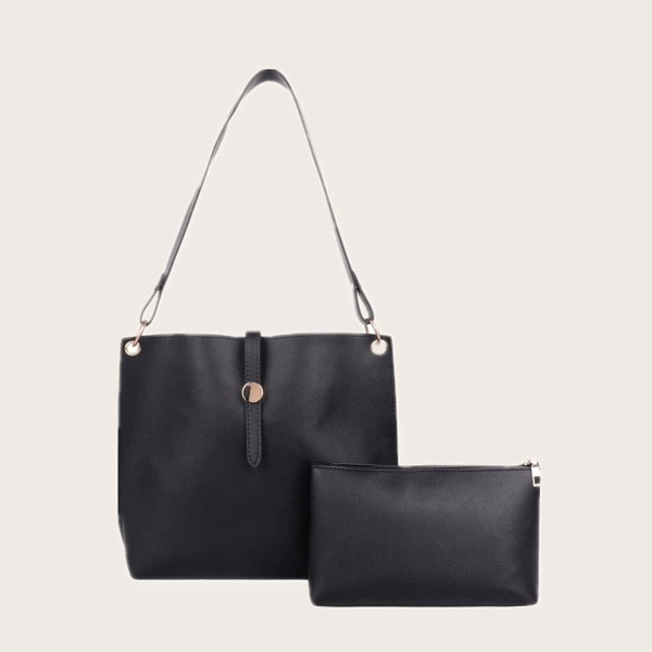 

Minimalist Bucket Bag With Inner Pouch, Black