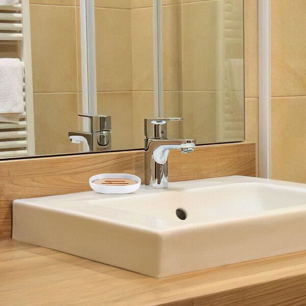

1pc Plastic Soap Dish, White