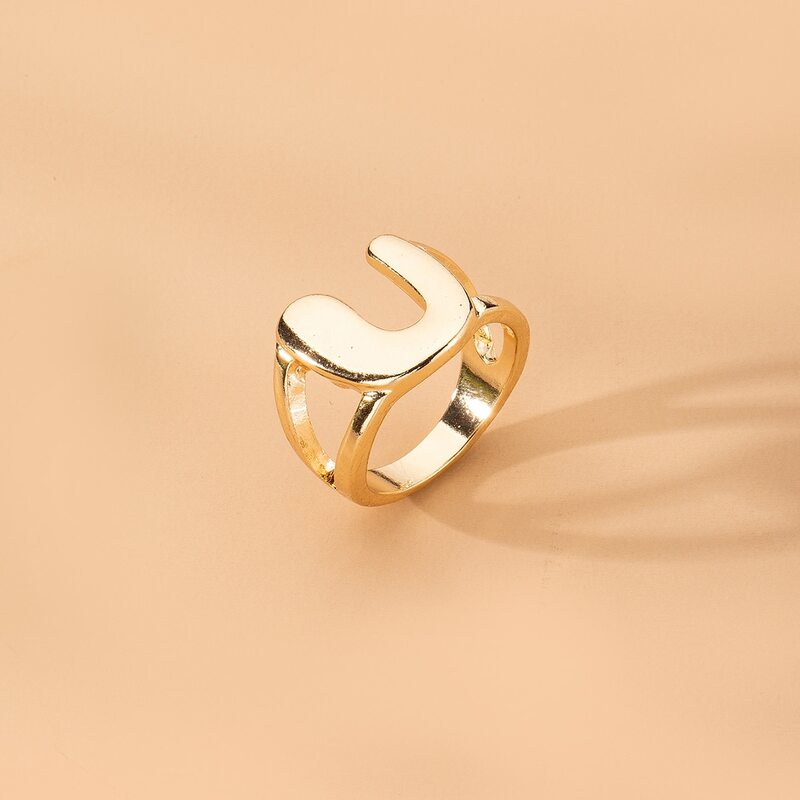 

Letter Design Ring, Gold