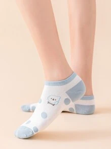 6pairs Bear Print Ankle Socks - Multicolor - View 2