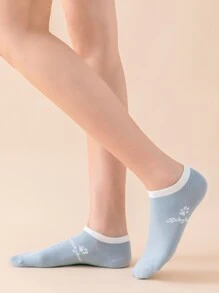 6pairs Bear Print Ankle Socks - Multicolor - View 4