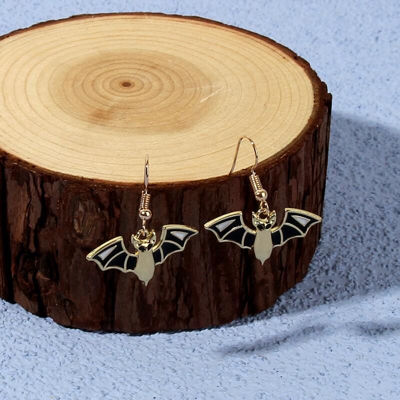 

Bat Drop Earrings, Gold