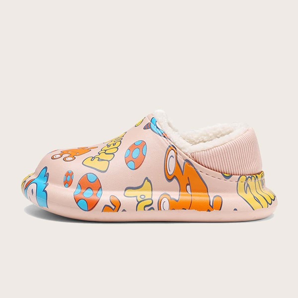 

Girls Cartoon Graphic Home Slippers, Pink