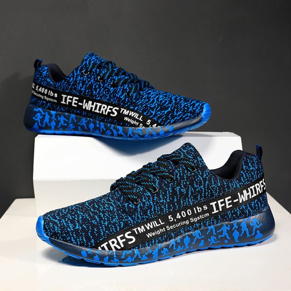 

Men Letter Tape Decor Running Shoes, Multicolor