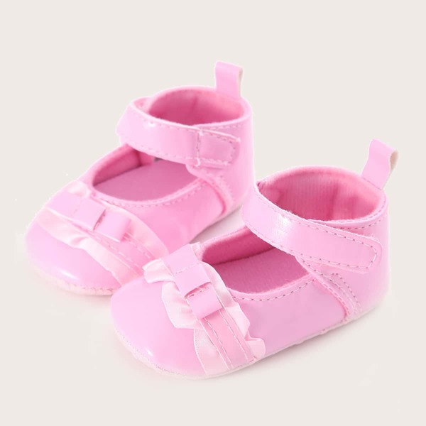 

Baby Ruffle & Bow Decor Flats, Pink