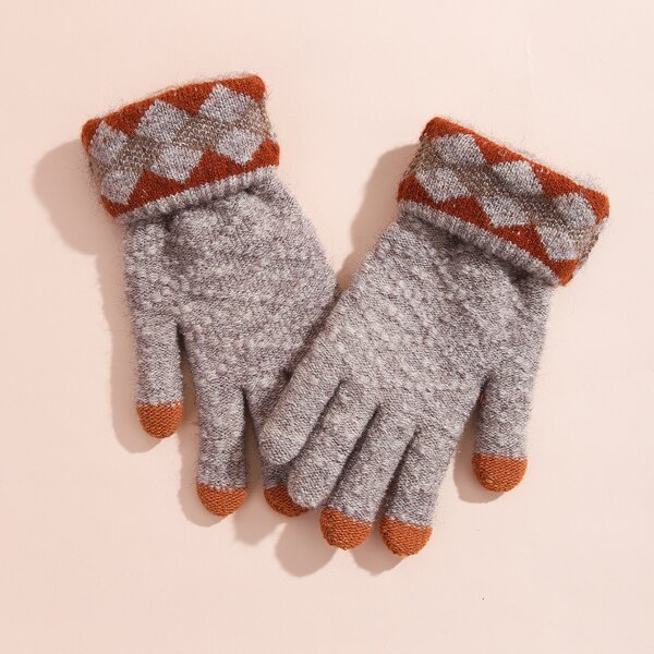 

Color Block Gloves, Bronze