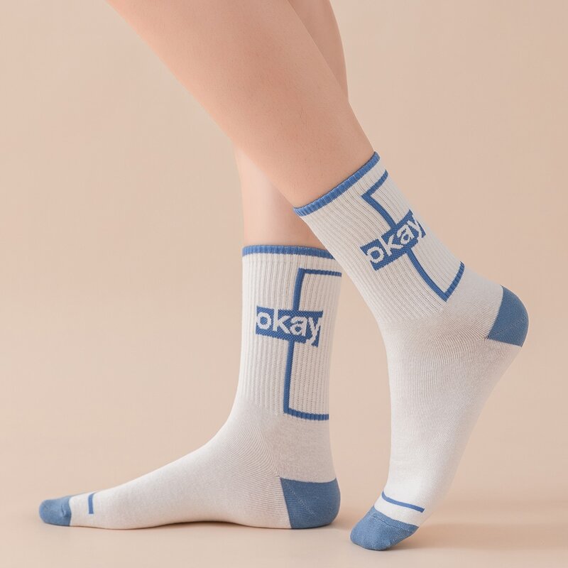 

Letter Graphic Crew Socks, Multicolor