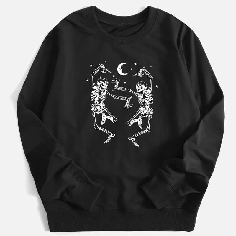 

Skull & Moon Graphic Sweatshirt, Black