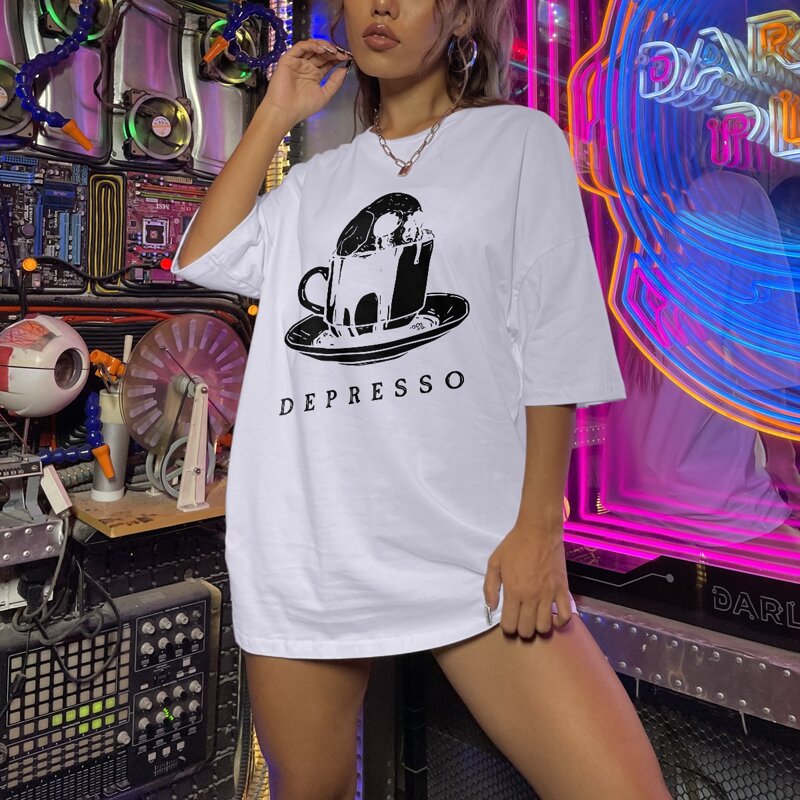 

Letter Skull Graphic Oversized Tee, White