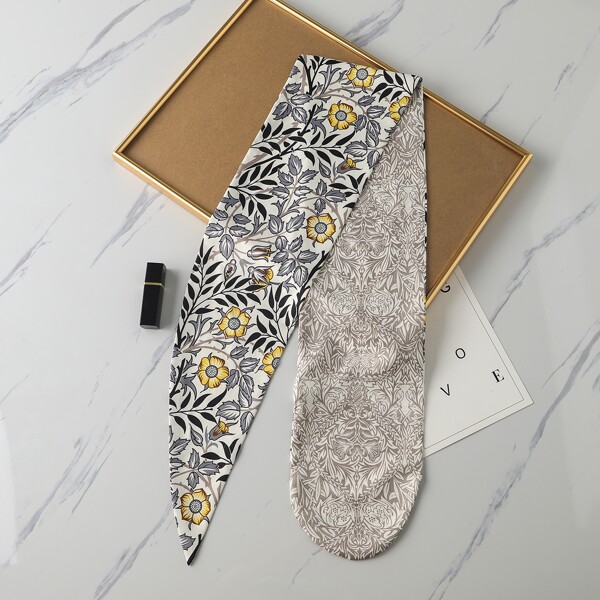 

Flower Print Twilly Scarf, Multicolor