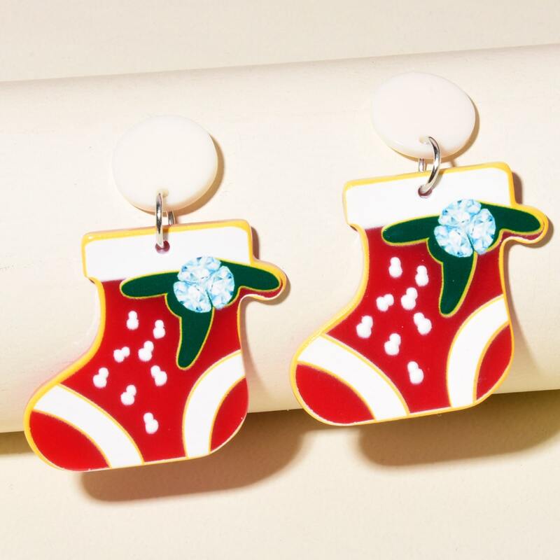 

Christmas Socks Drop Earrings, Multicolor