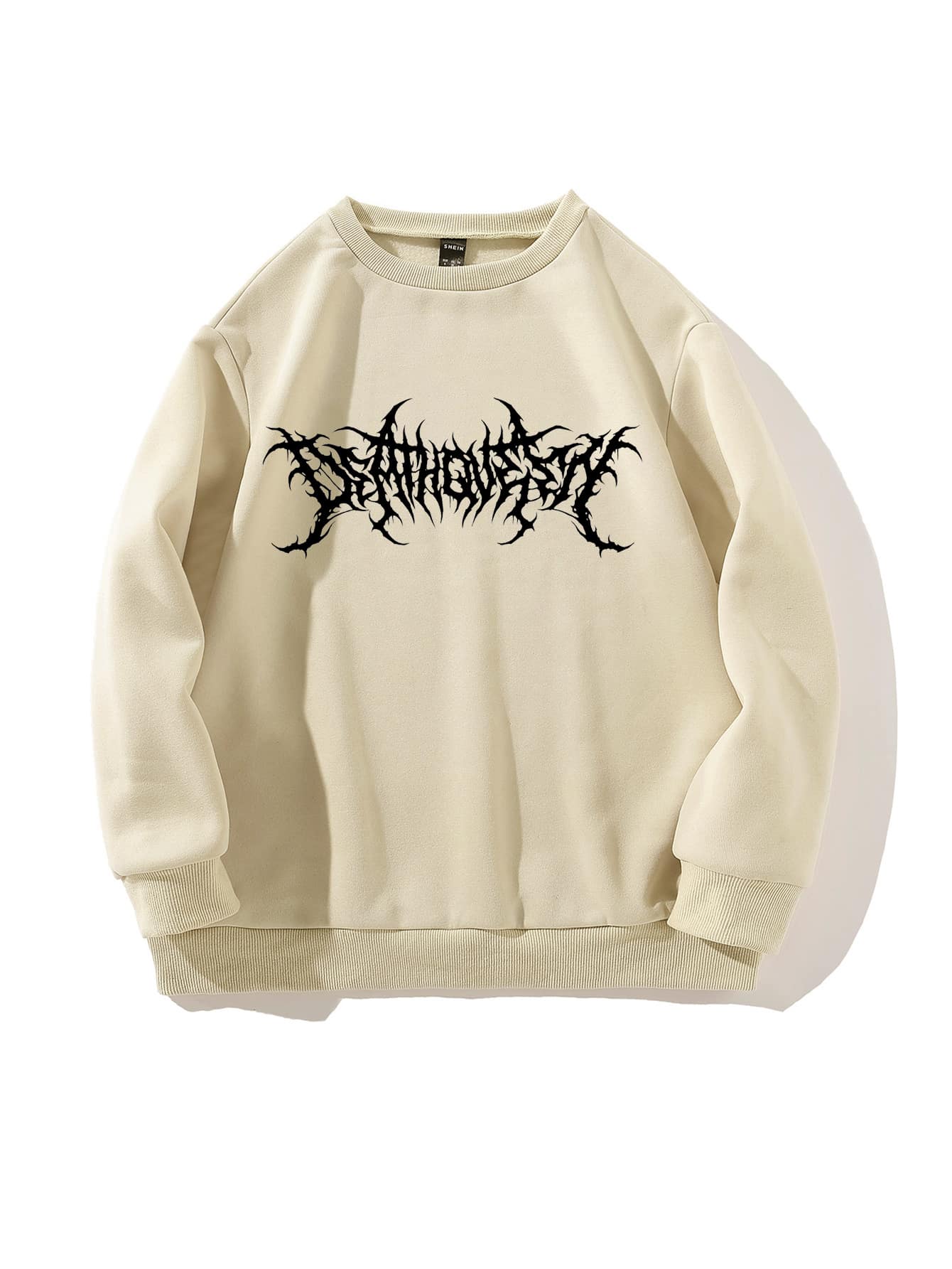 Graphic Drop Shoulder Sweatshirt - Apricot - View 1