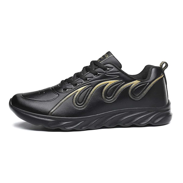 

Men Lace-up Front Fire Graphic Skate Shoes, Black
