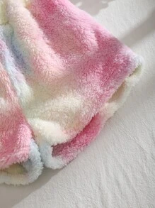 INAWLY 字母刺繡紮染法蘭絨背心上衣和短褲 - 彩色 - 查看 5