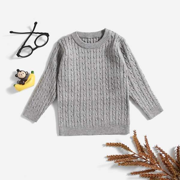 

Baby Cable Knit Sweater, Grey