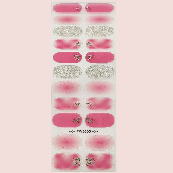 

22pcs Glitter Nail Art Sticker & 1pc Nail File, Multicolor